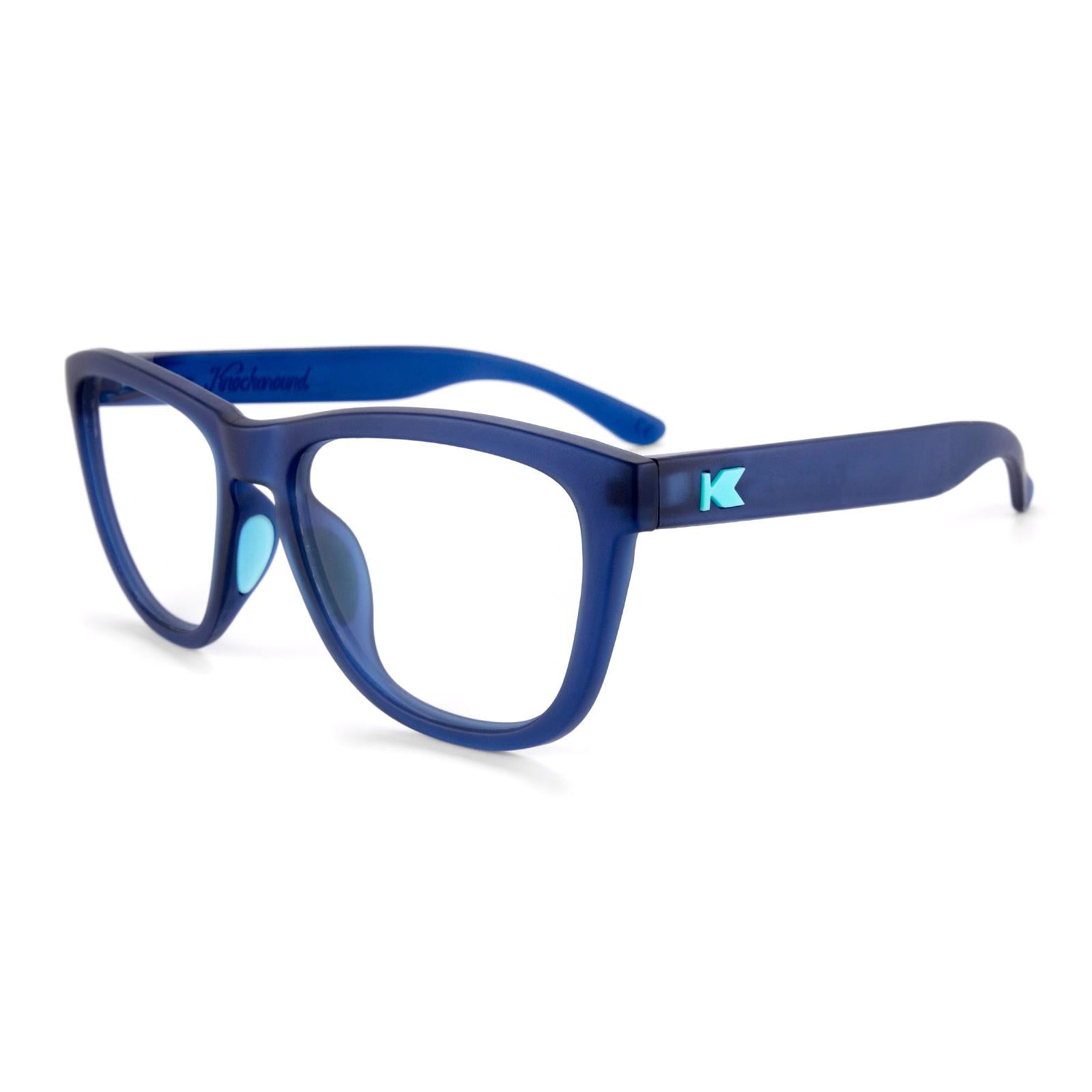 Rubberized Navy Premiums Sport  Prescription Sunglasses with Clear Lens, Flyover