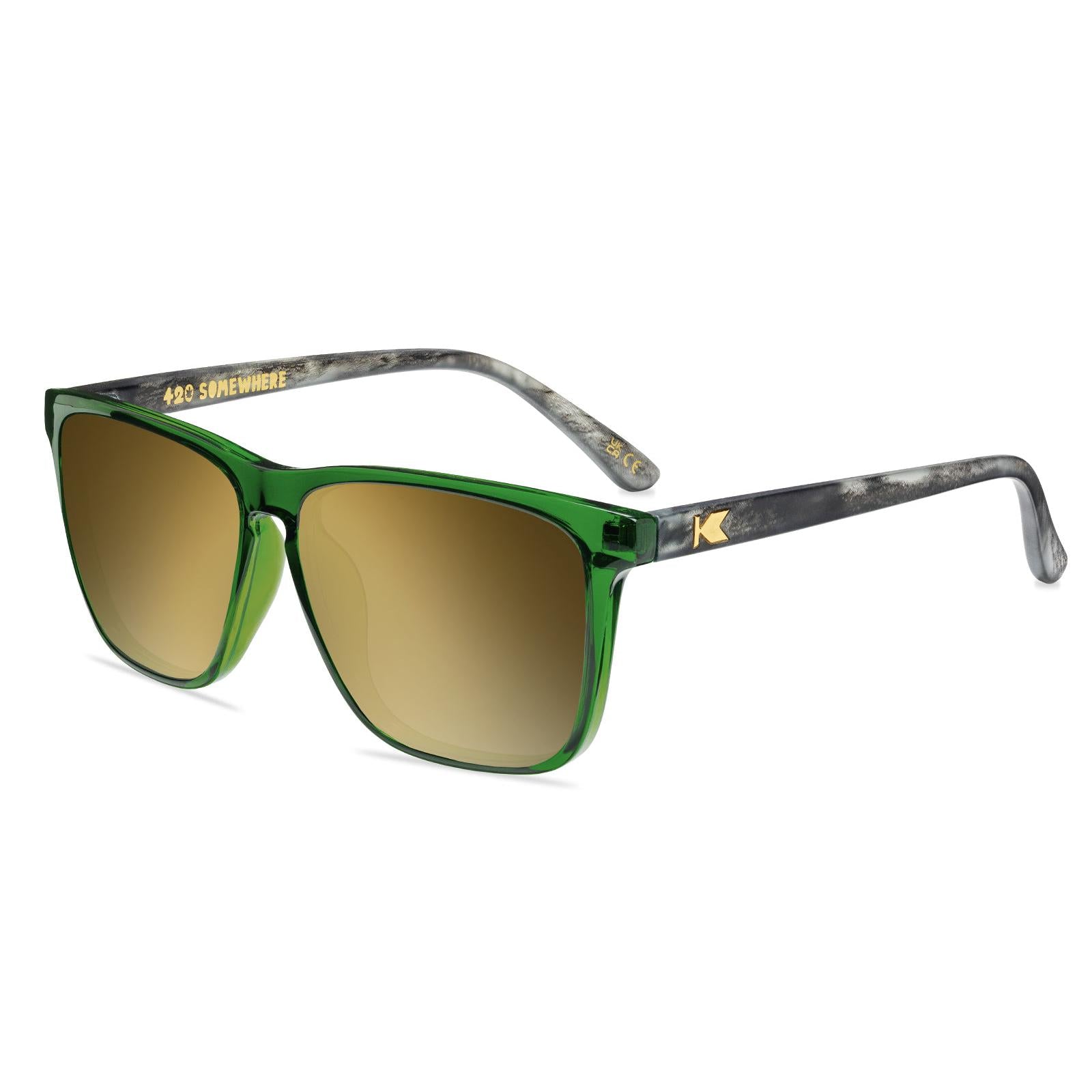 420 Somewhere Fast Lanes Prescription Sunglasses with Gold Lens, Flyover