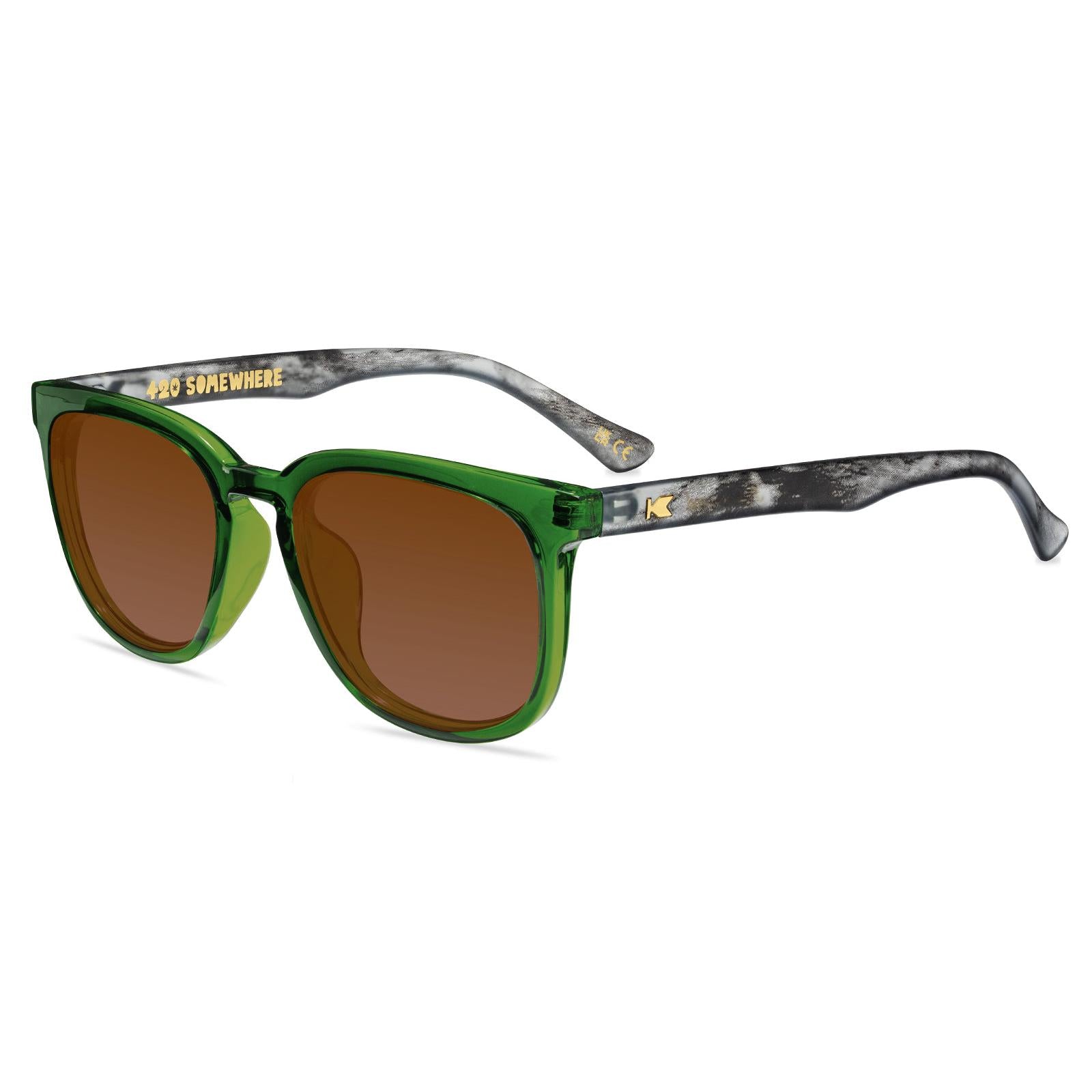 420 Somewhere Paso Robles Prescription Sunglasses with Clear Brown, Flyover