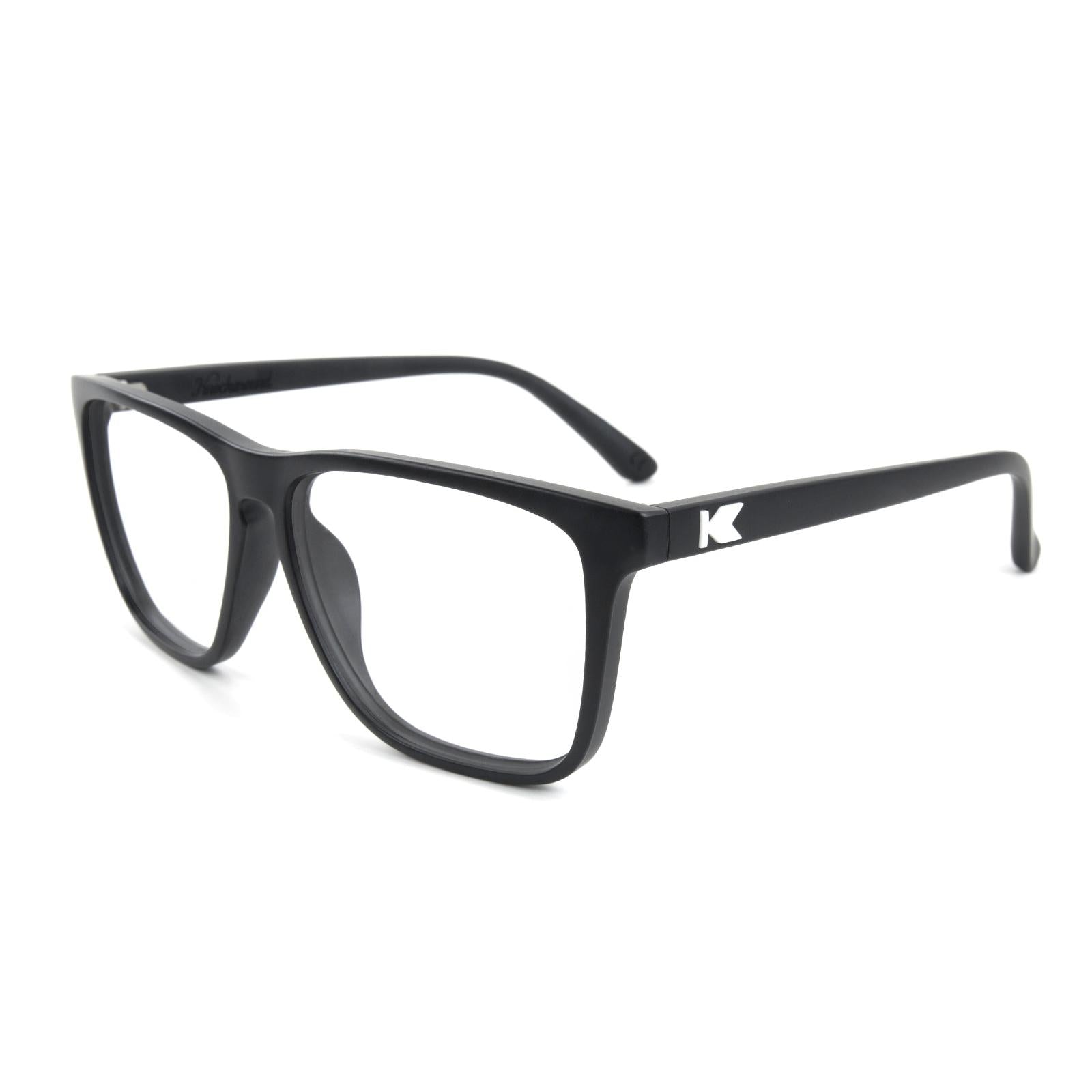 Matte Black Fast Lanes Prescription Sunglasses with Clear Lens, Flyover