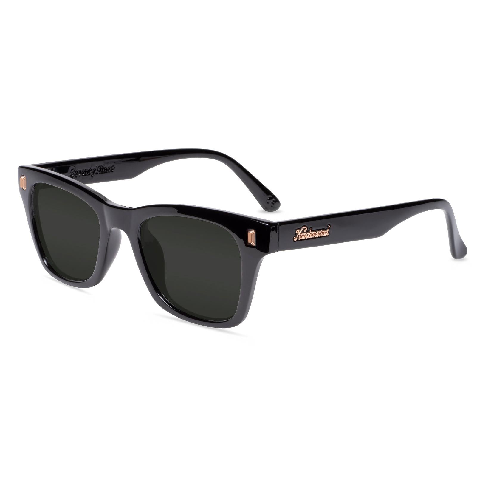 Black Peach Prescription Sunglasses with Grey Lens, Flyover