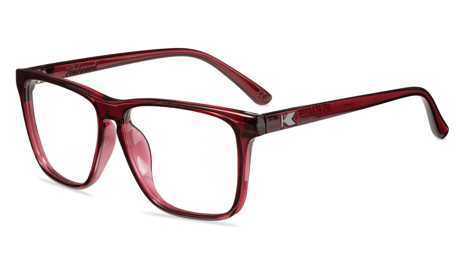Black Cherry Fast Lanes Prescription Sunglasses with Clear Lens, Flyover