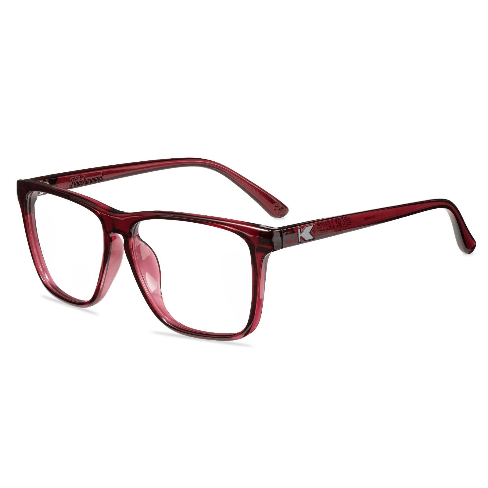 Black Cherry Fast Lanes Prescription Sunglasses with Clear Lens, Flyover