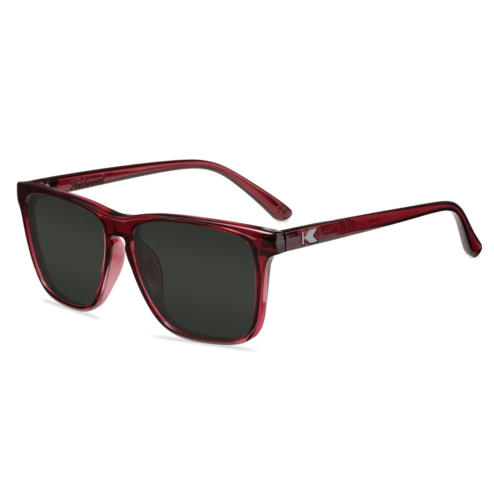 Black Cherry Fast Lanes Prescription Sunglasses with Grey Lens, Flyover