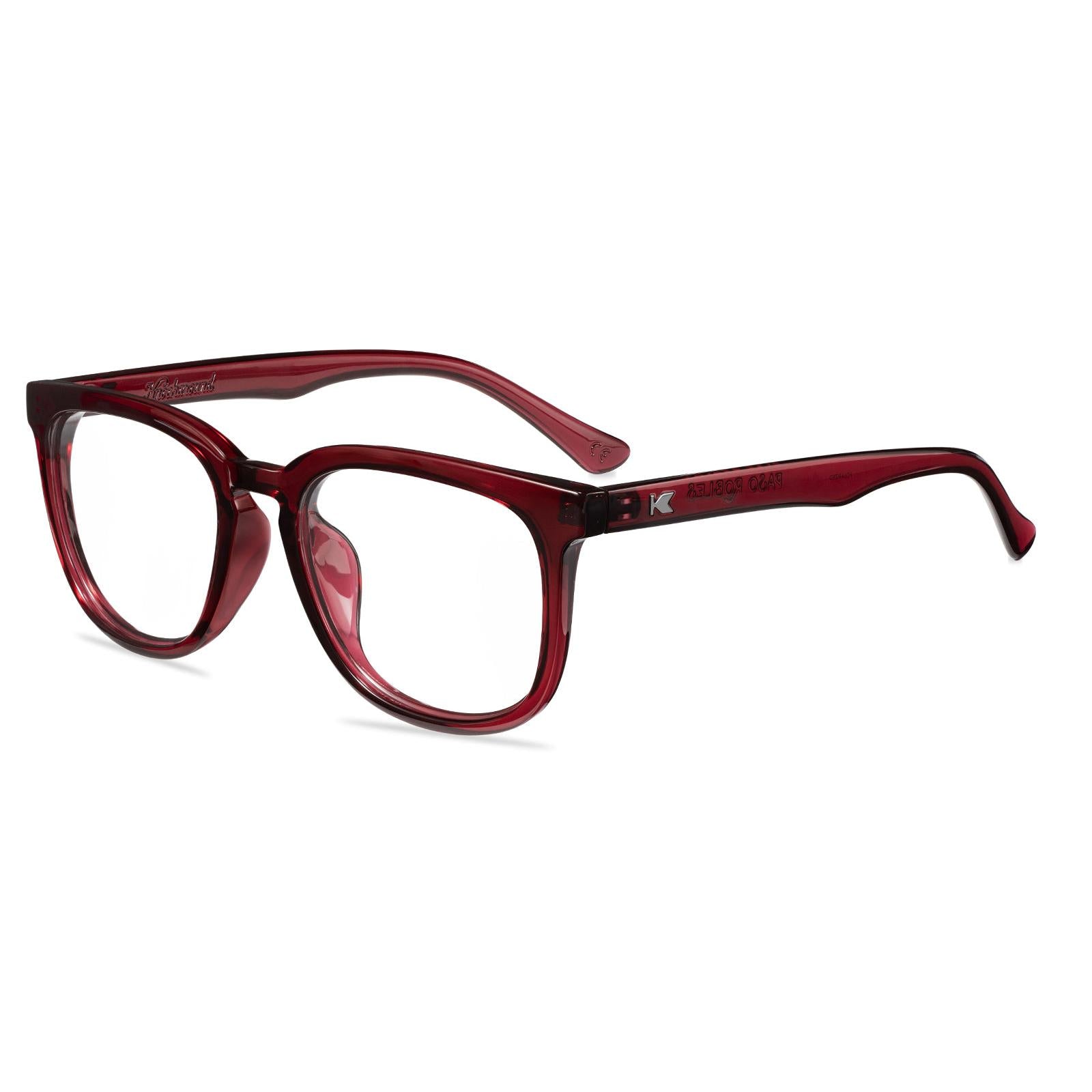 Black Cherry Paso Robles Prescription Sunglasses with Clear Lens, Flyover