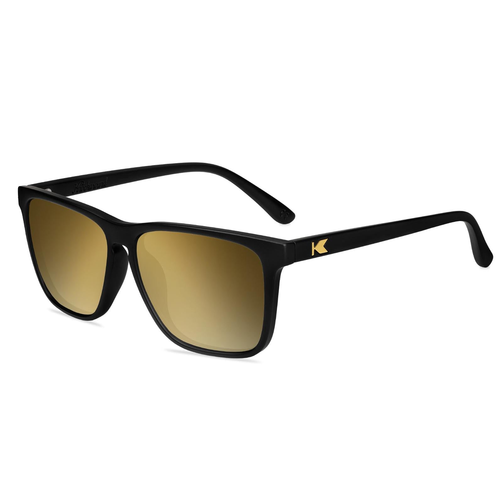 Black Gold Fast Lanes Prescription Sunglasses with Gold Lens, Flyover