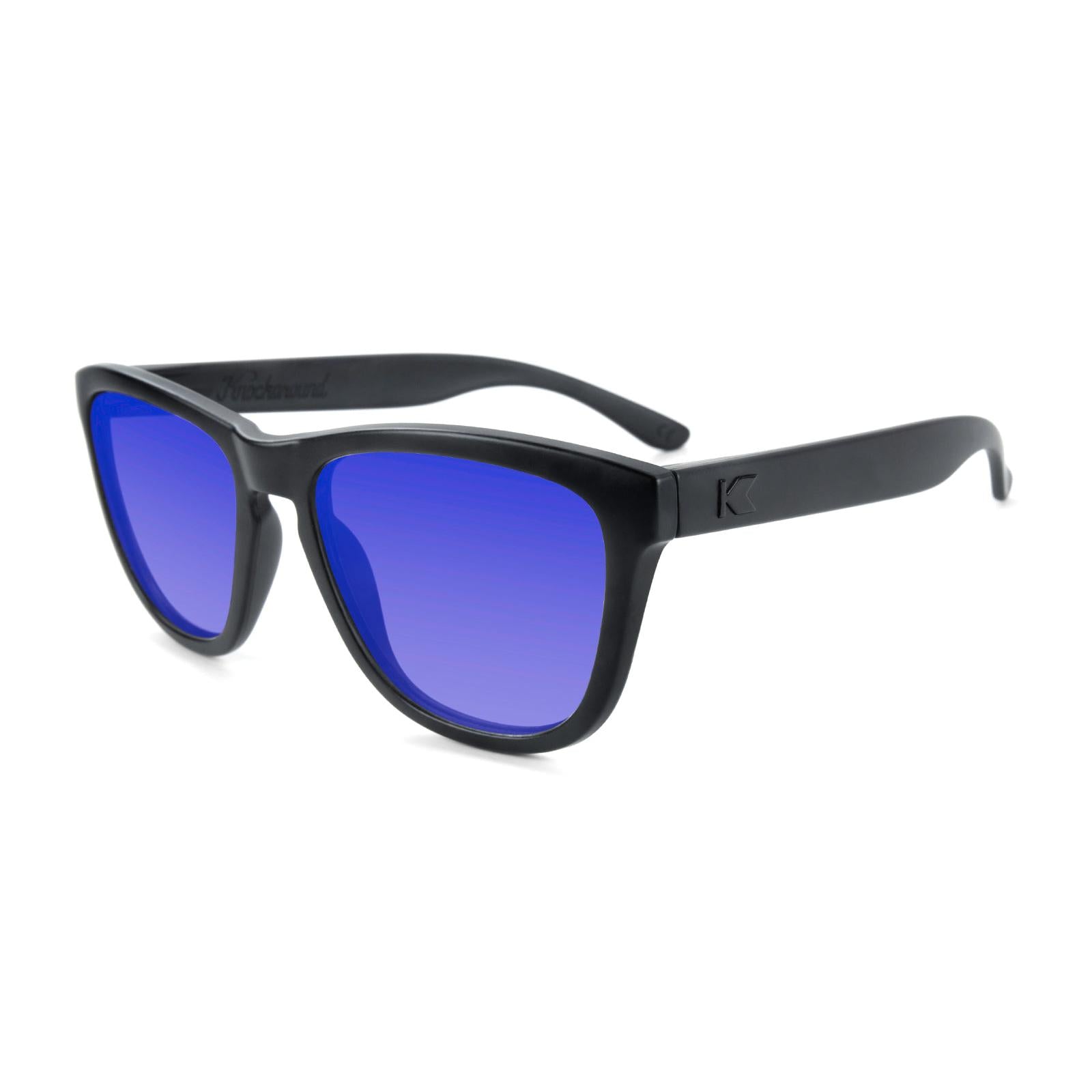 Black on Black Premiums Prescription Sunglasses with Blue Lens, Flyover