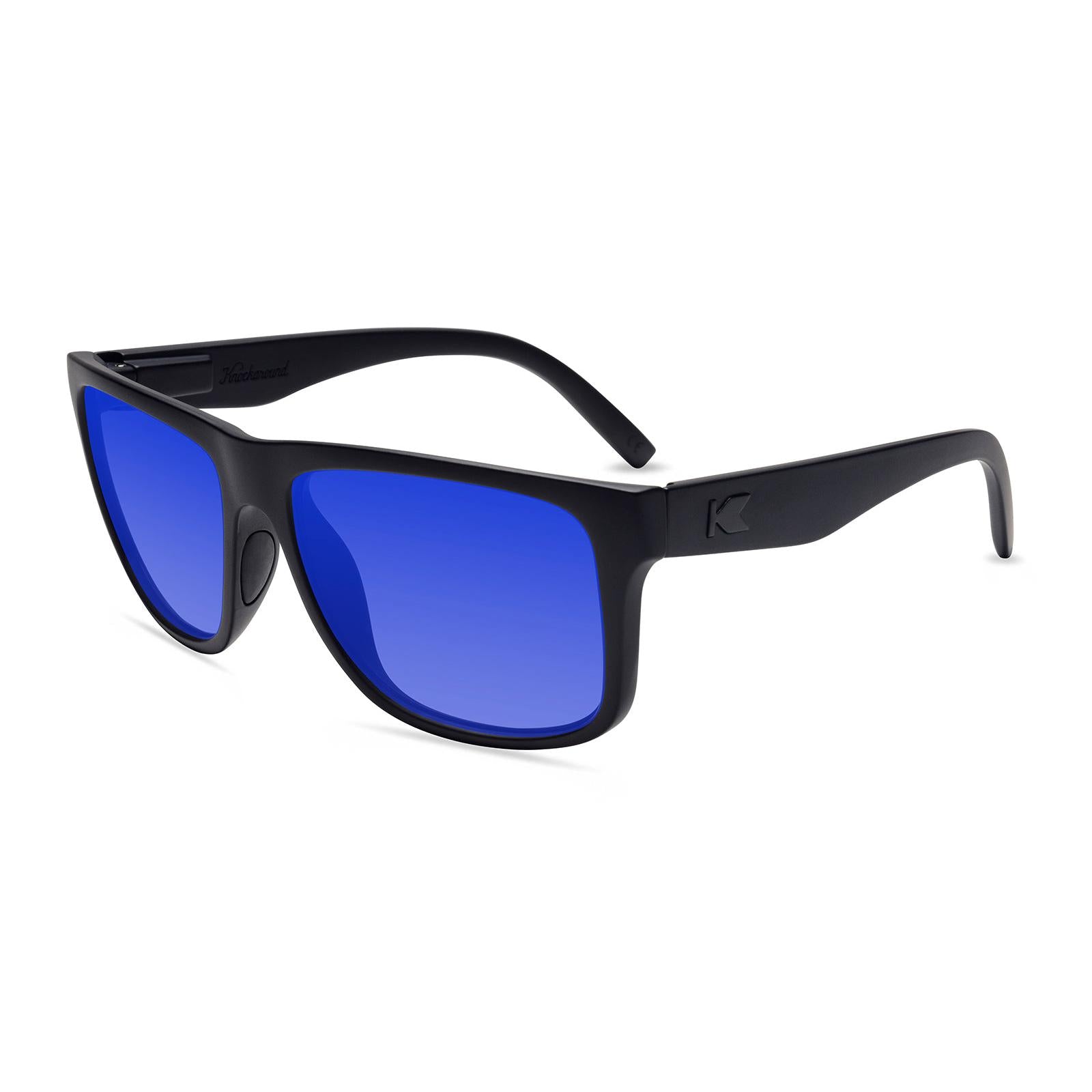 Black on Black Torrey Pines Sport Prescription Sunglasses with Blue Lens, Flyover