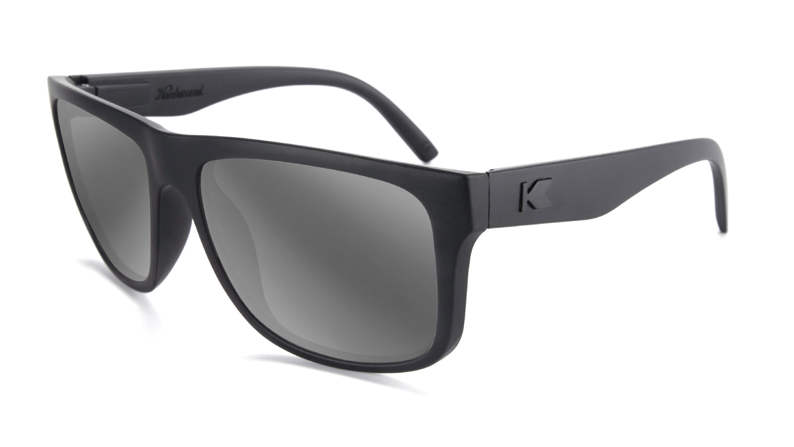 Black on Black Torrey Pines Prescription Sunglasses with Silver Lens, Flyover