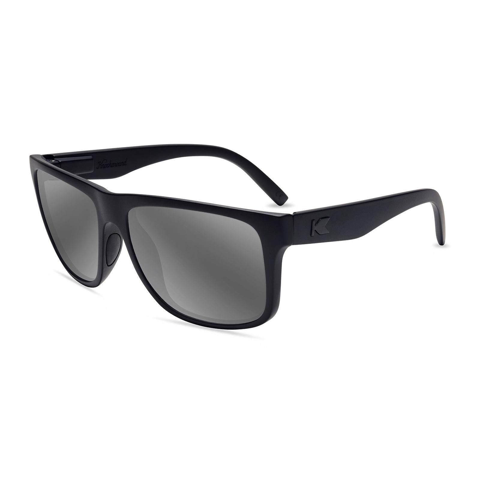 Black on Black Torrey Pines Sport Prescription Sunglasses with Silver Lens, Flyover