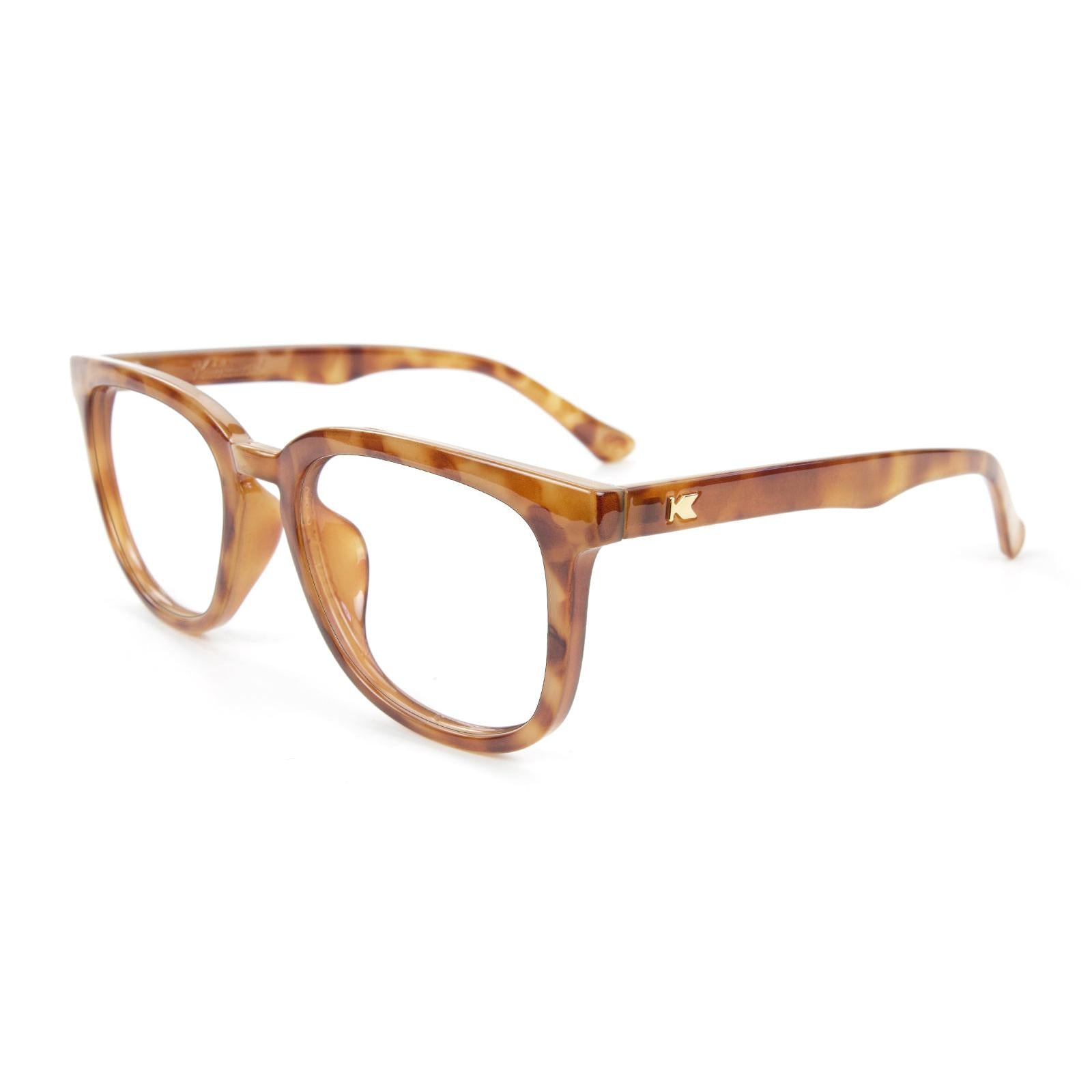 Glossy Blonde Tortoise Shell Paso Robles Prescription Sunglasses with Clear Lens, Flyover