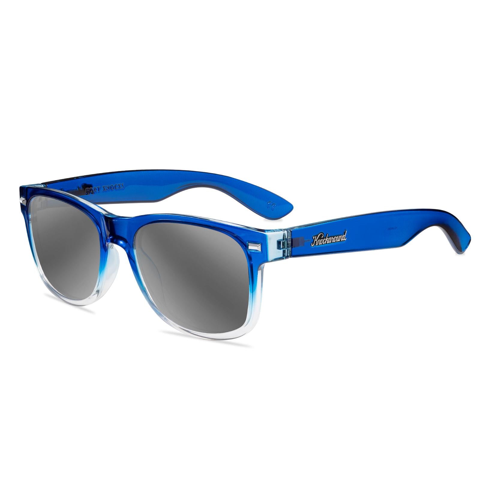 Blue Obsidian Fort Knocks Prescription Sunglasses with Silver Lens, Flyover