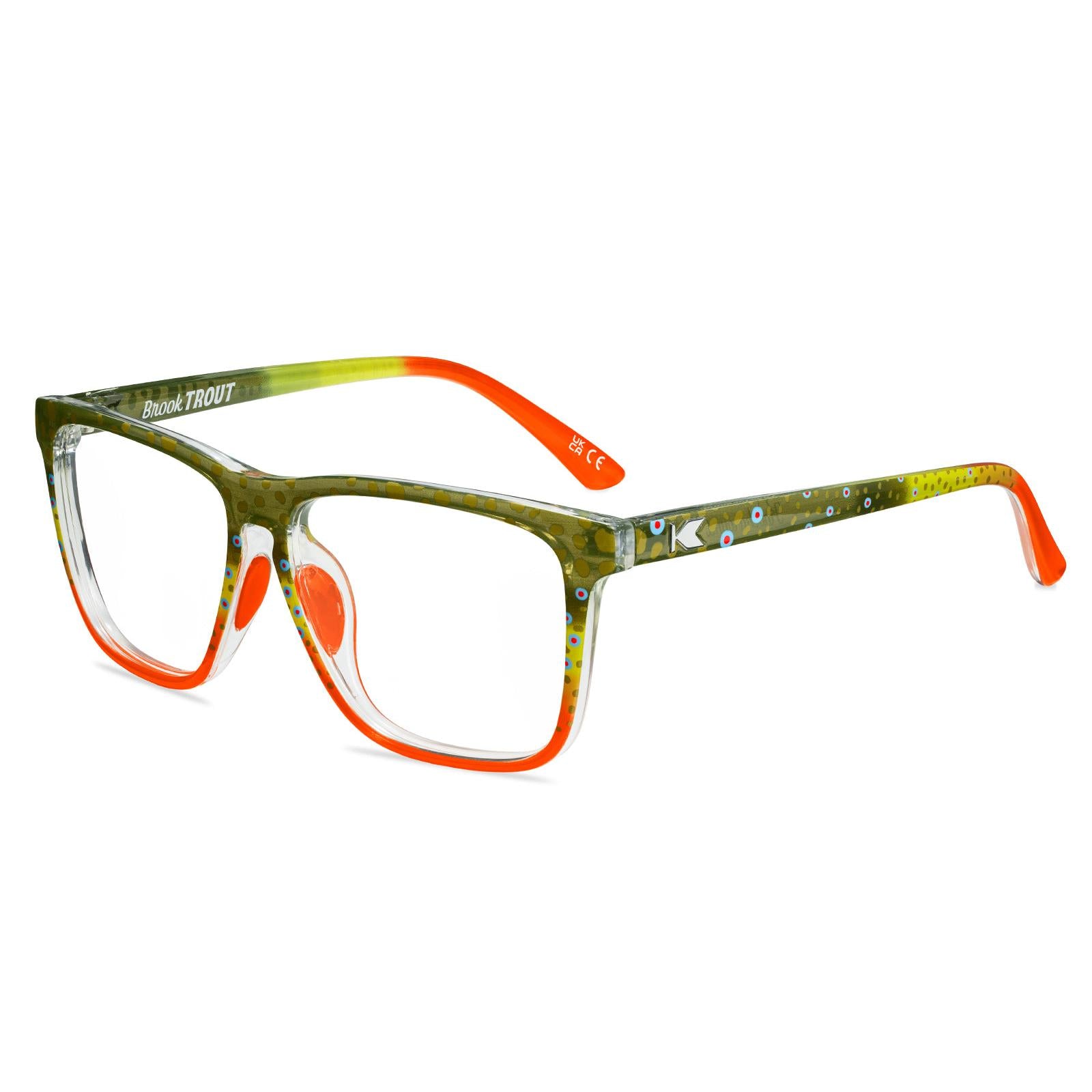 Brook Trout Fast Lanes Sport Prescription Sunglasses with Clear Lens, Flyover