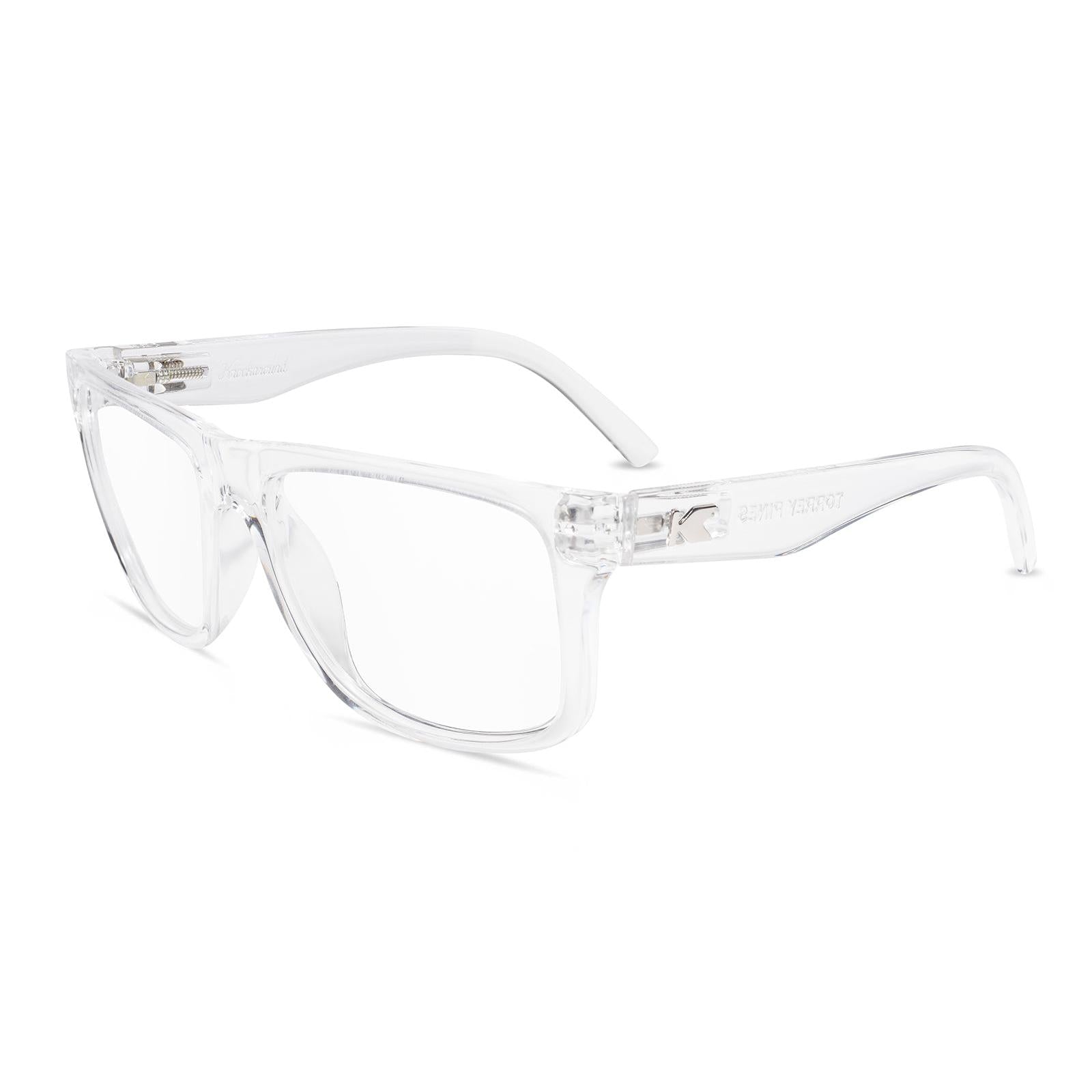 Clear Torrey Pines Prescription Sunglasses with Clear Lens, Flyover