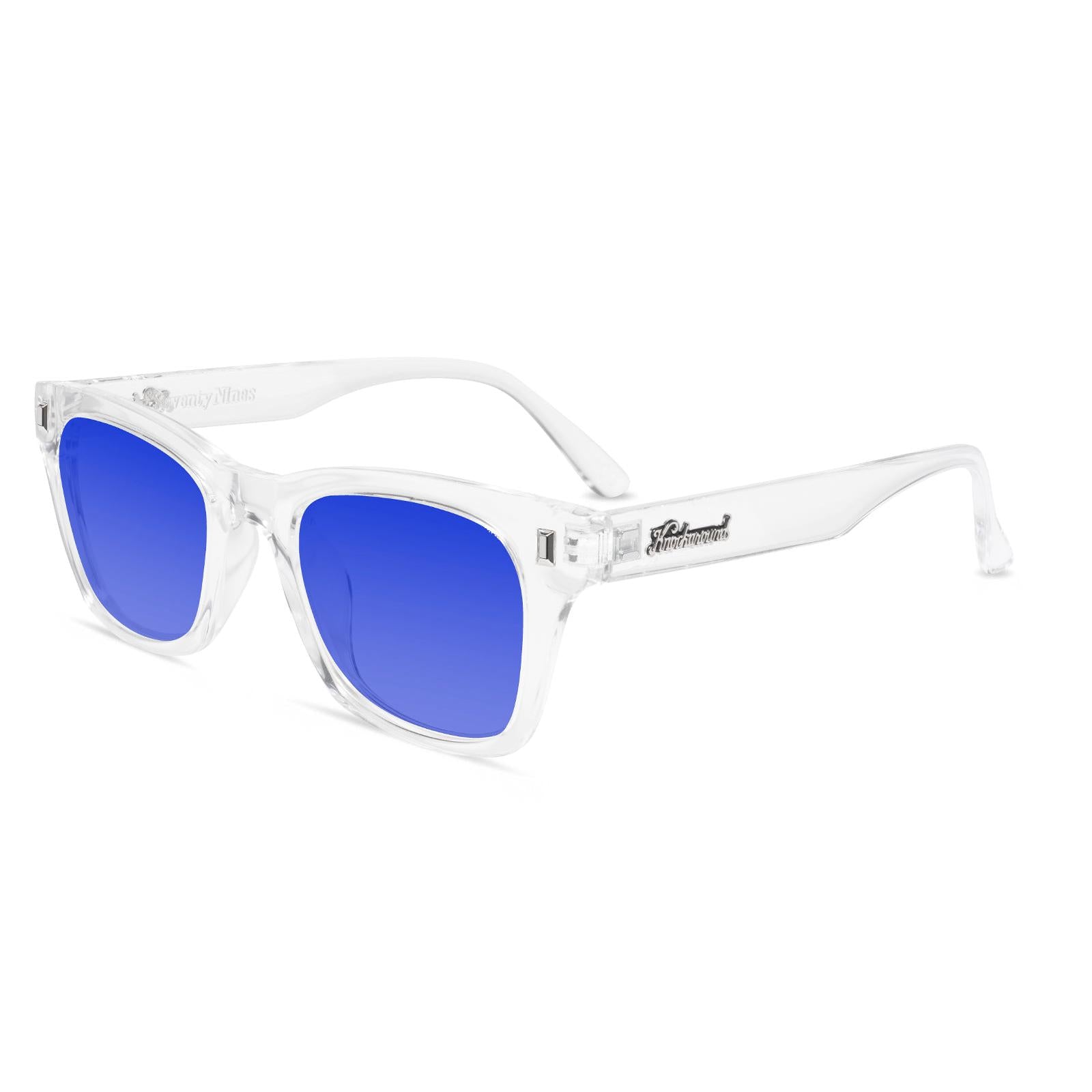 Clear Seventy Nines Prescription Sunglasses with Blue Lens, Flyover
