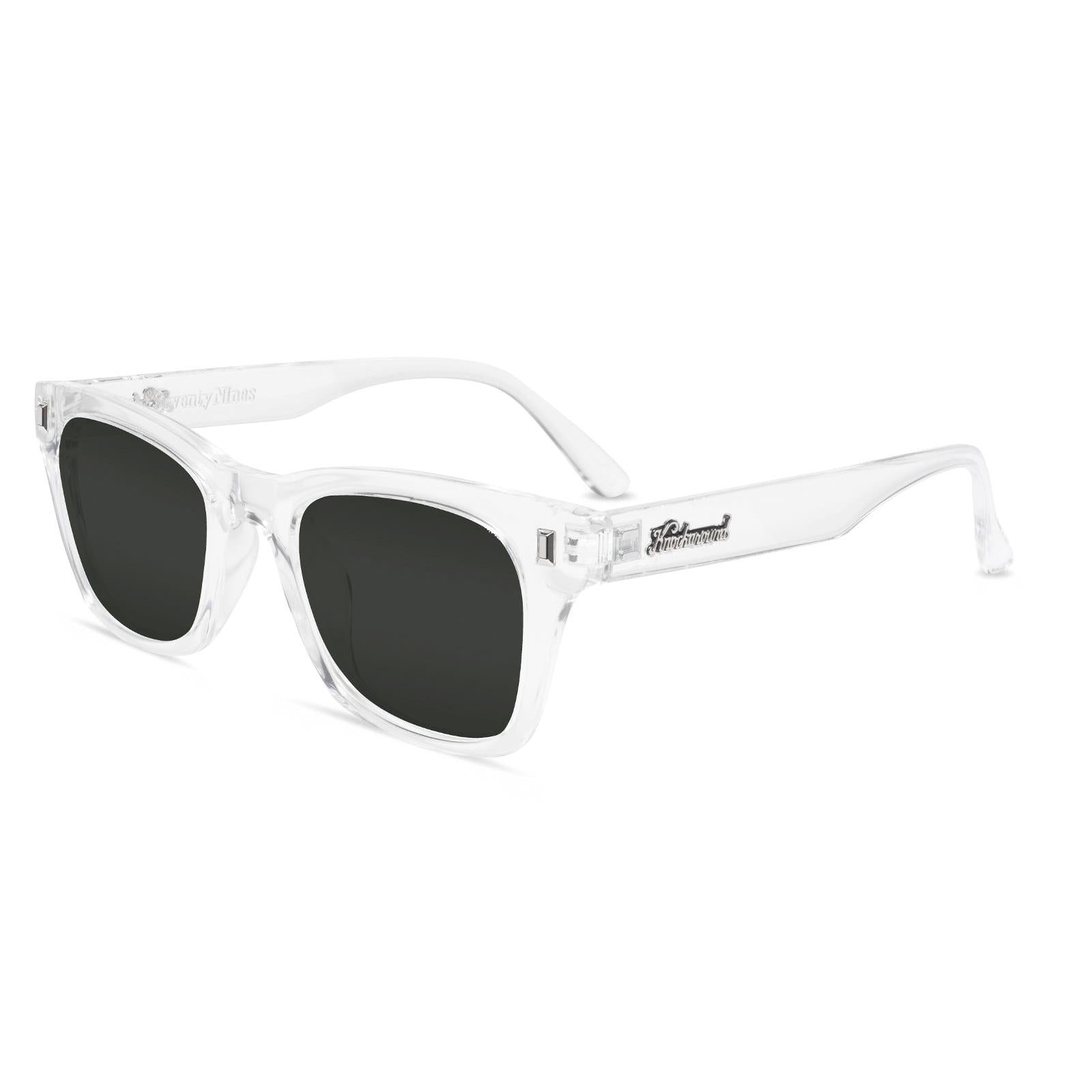 Clear Seventy Nines Prescription Sunglasses with Grey Lens, Flyover