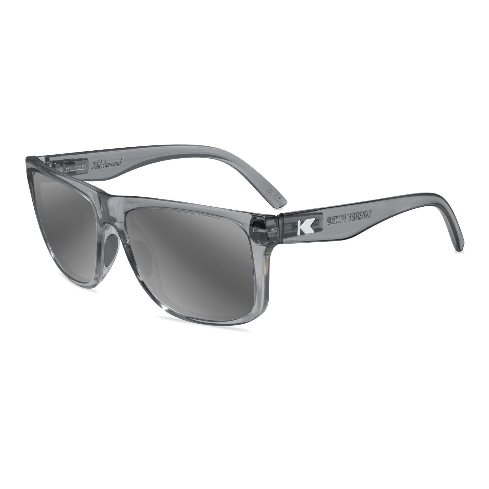Clear Grey Torrey Pines Sport Prescription Sunglasses with Silver Lens, Flyover