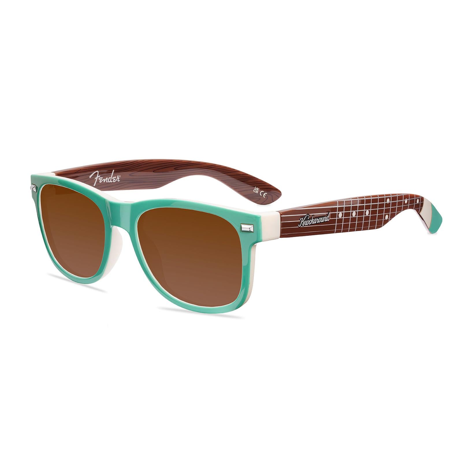 Surf Green Stratocaster Fort Knocks  Prescription Sunglasses with Brown Lens, Flyover