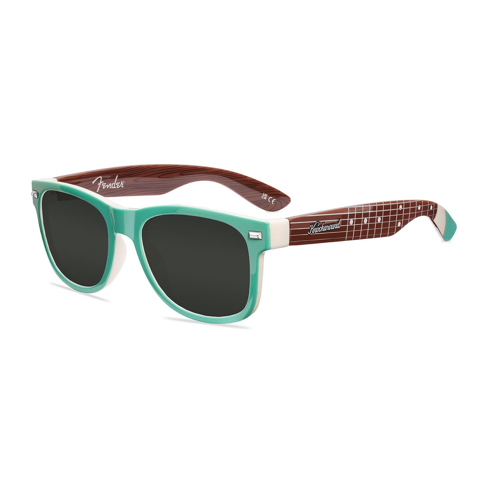 Surf Green Stratocaster Fort Knocks  Prescription Sunglasses with Grey Lens, Flyover
