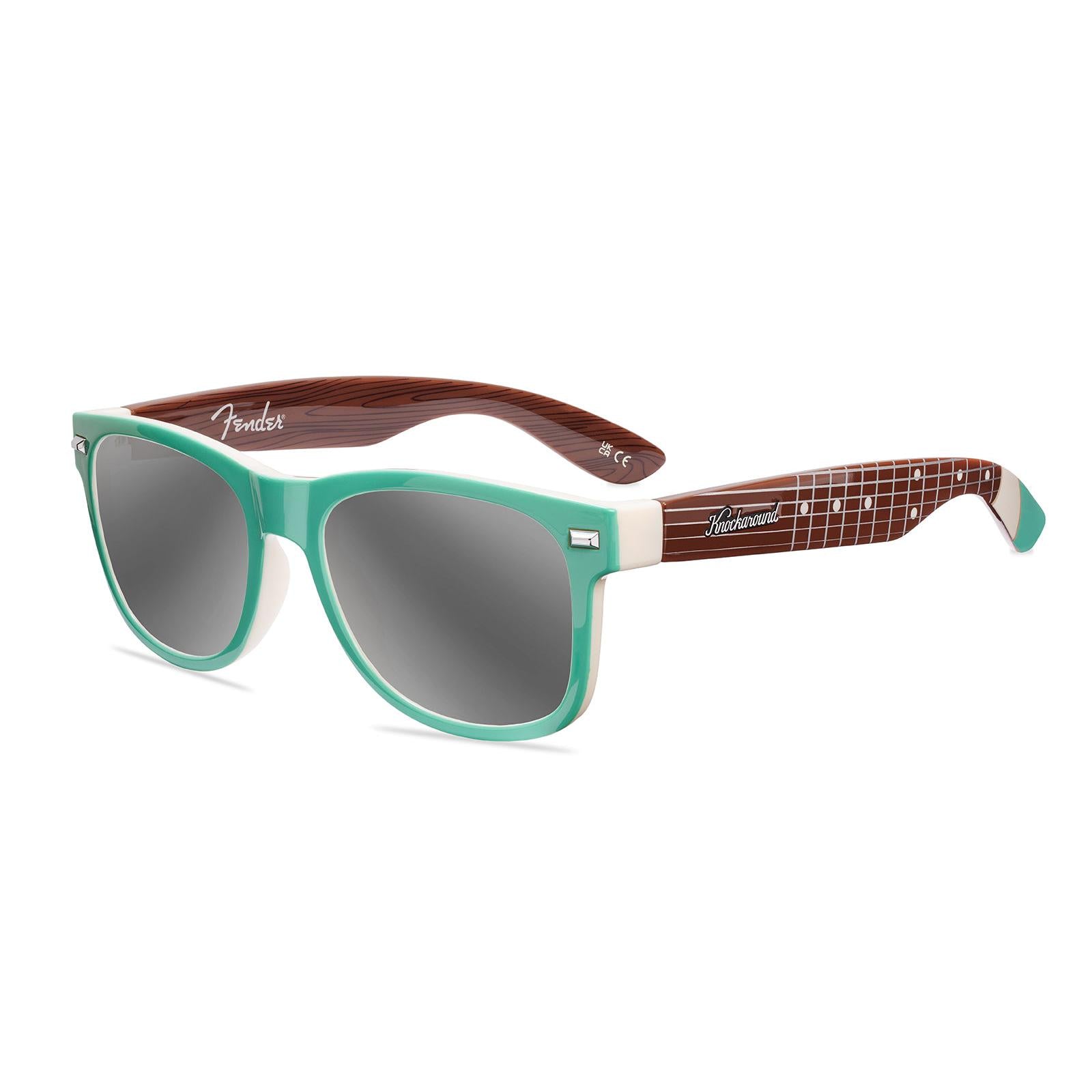 Surf Green Stratocaster Fort Knocks  Prescription Sunglasses with Silver Lens, Flyover