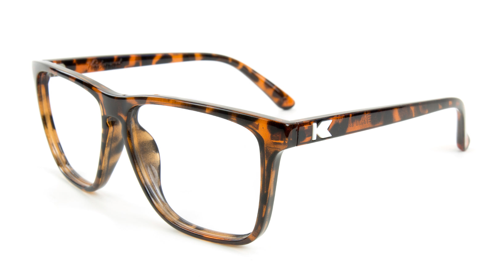 Glossy Tortoise Shell Fast Lanes Prescription Sunglasses with Clear Lens, Flyover