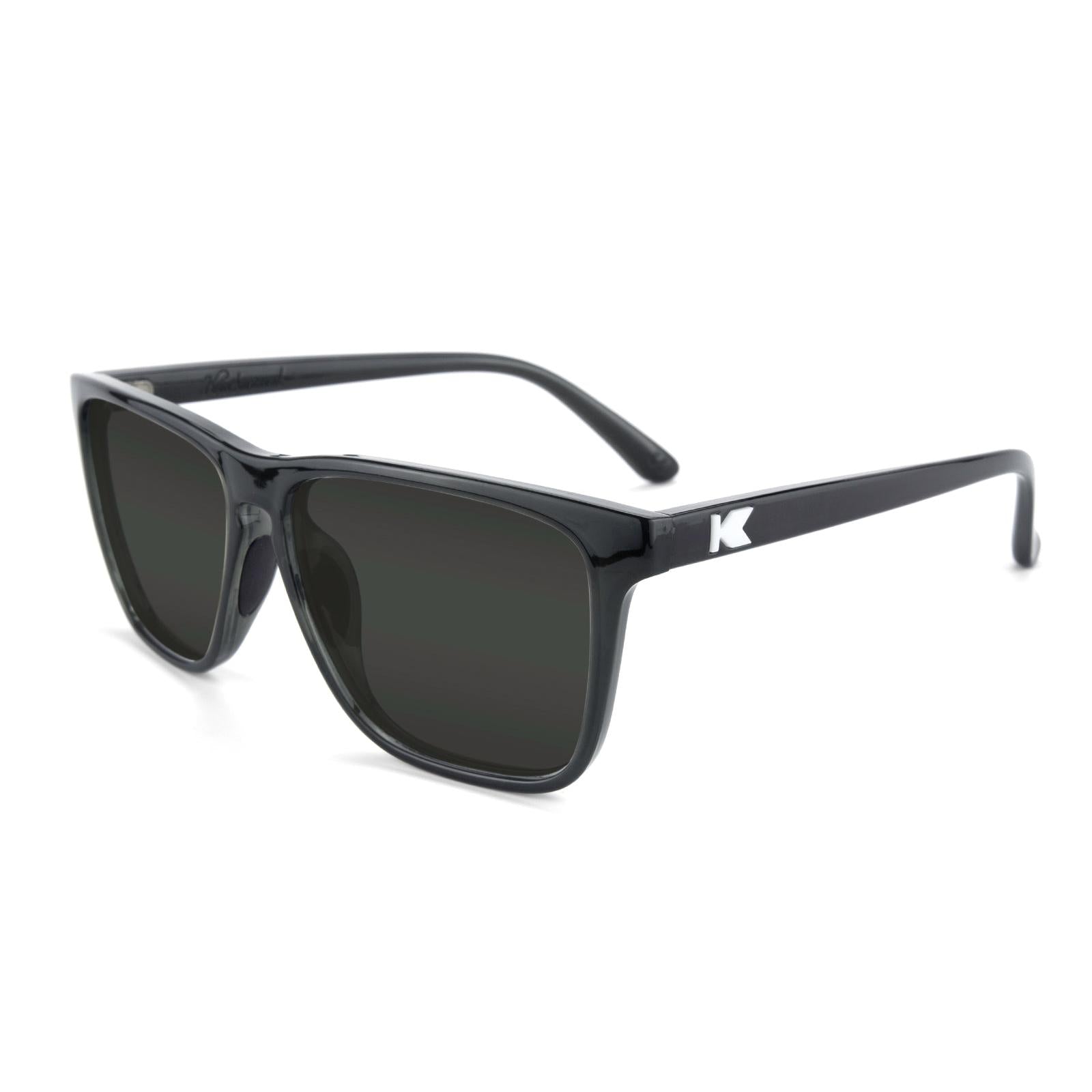 Jelly Black Fast Lanes Sport Prescription Sunglasses with Grey Lens, Flyover