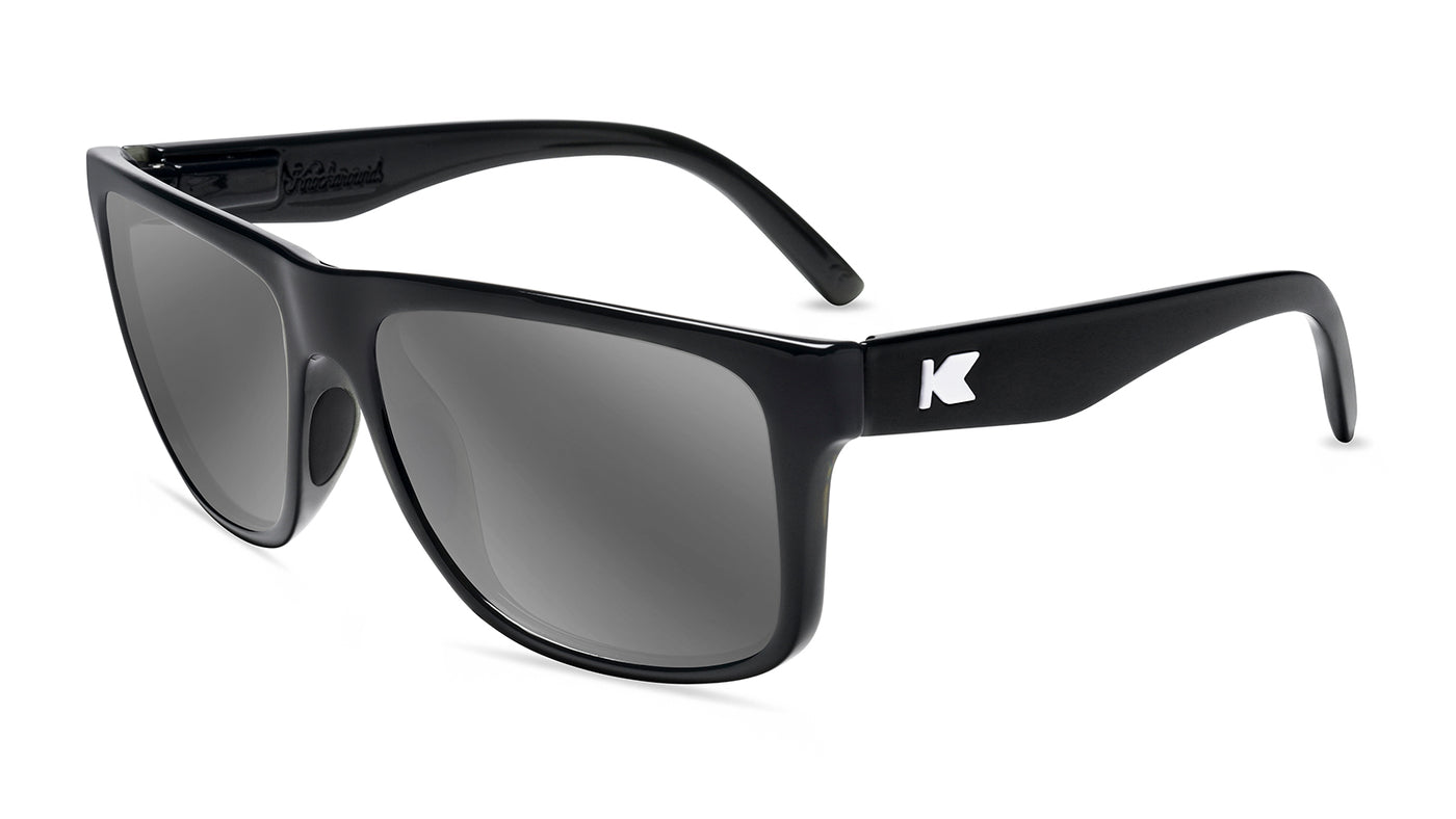 Jelly Black Torrey Pines Sport Prescription Sunglasses with Silver Lens, Flyover 