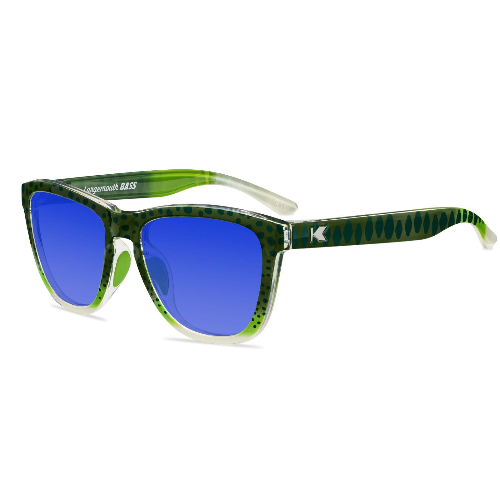 Largemouth Bass Premiums Sport Prescription Sunglasses with Blue Lens, Flyover