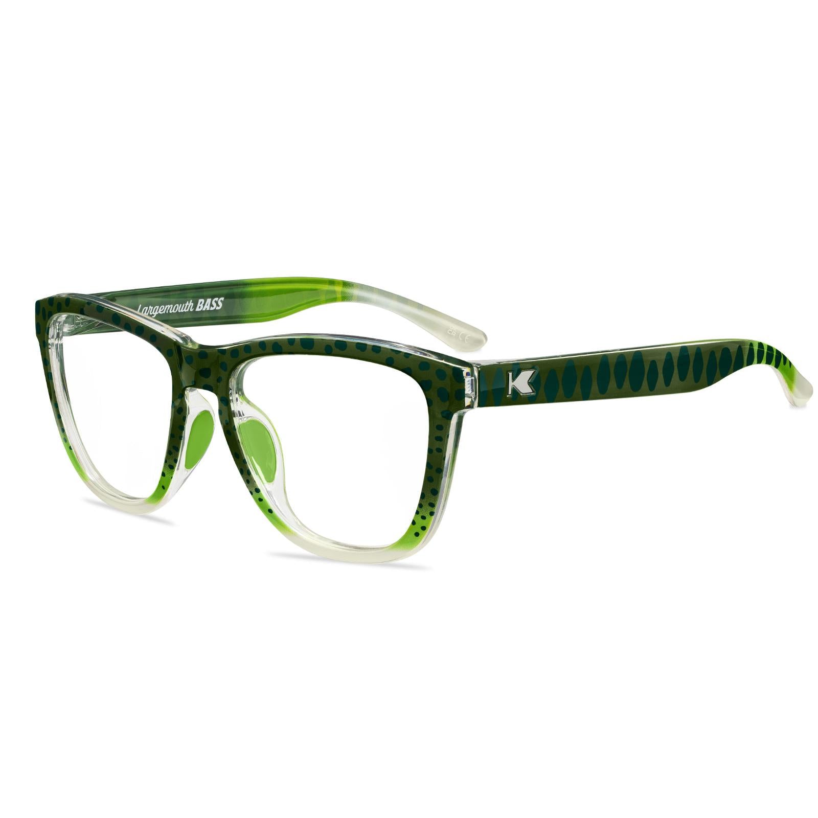 Largemouth Bass Premiums Sport Prescription Sunglasses with Clear Lens, Flyover