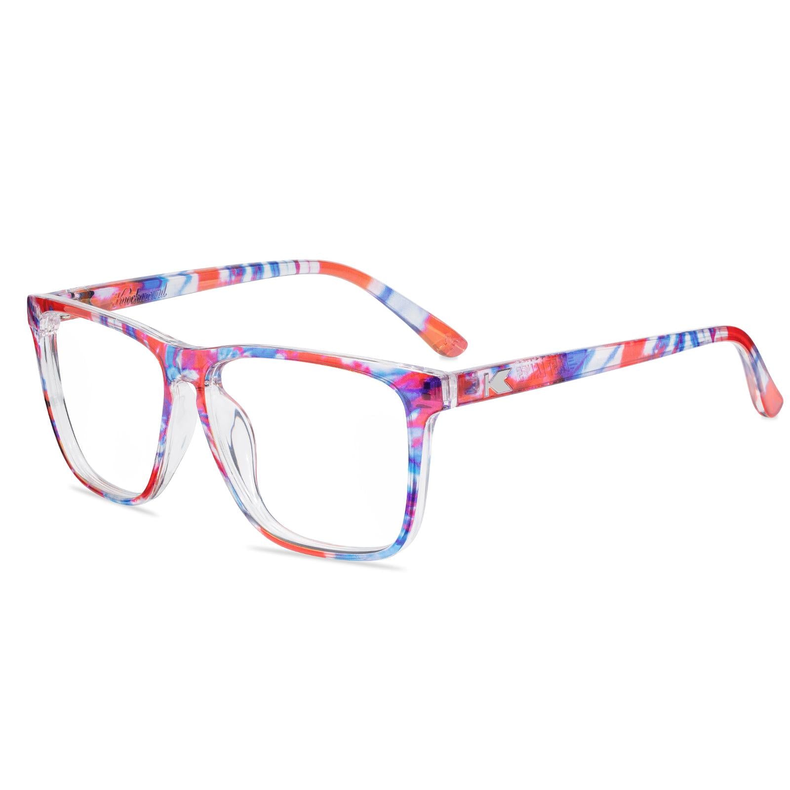 Live Free or Tie-Dye Fast Lanes Prescription Sunglasses with Clear Lens, Flyover