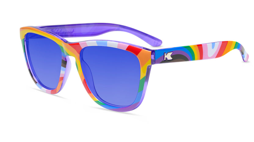 Loud and Proud Premiums Prescription Sunglasses with Blue Lens, Flyover 