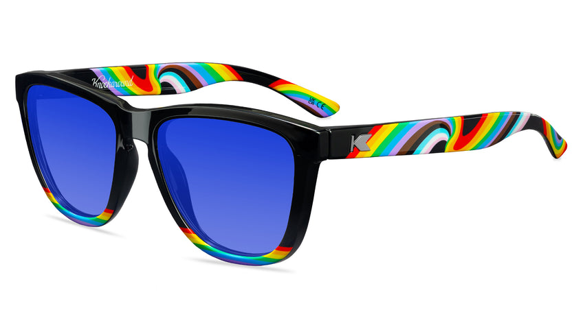 Rainbow on my Parade Premiums Prescription Sunglasses with Blue Lens, Flyover
