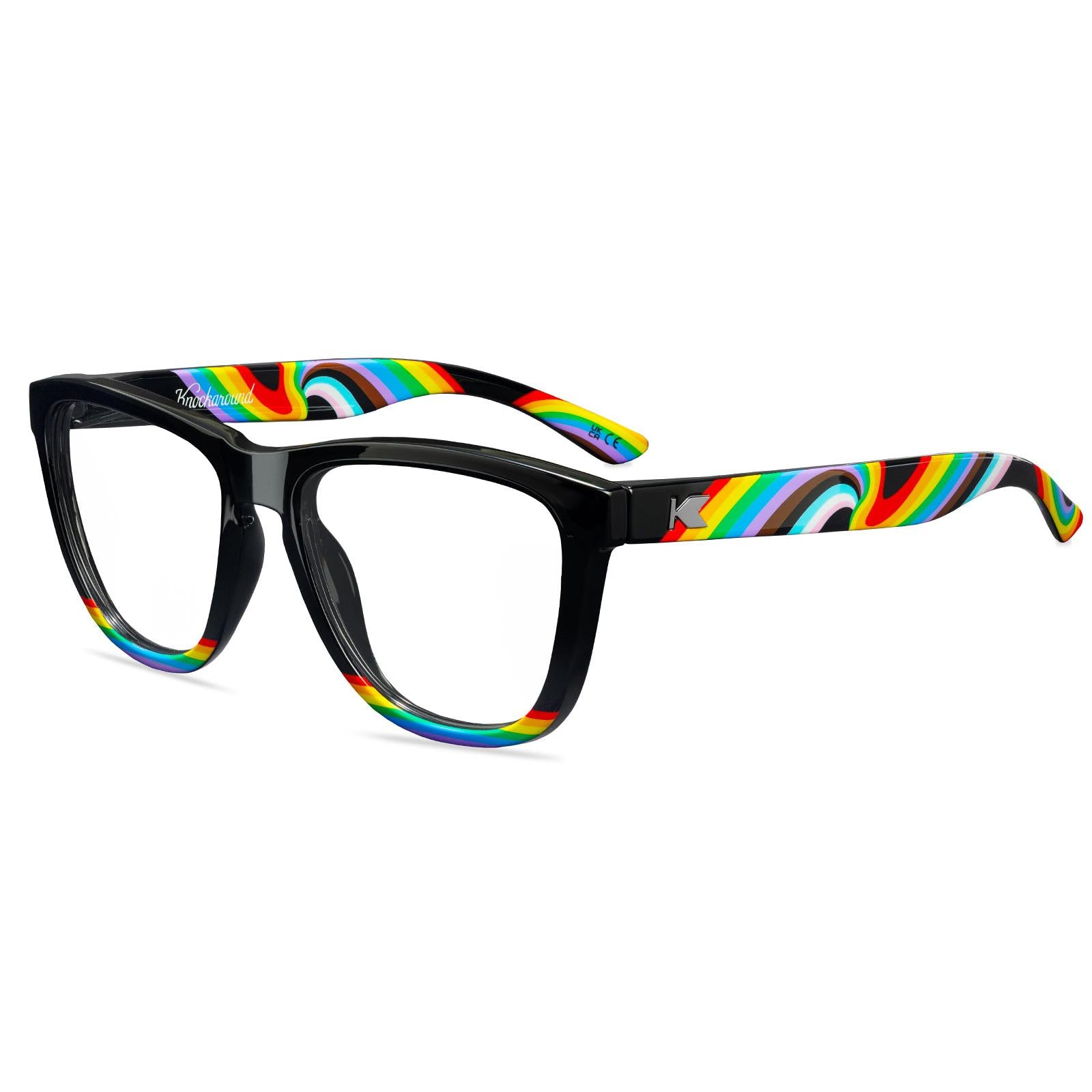 Rainbow on my Parade Premiums Prescription Sunglasses with Clear Lens, Flyover