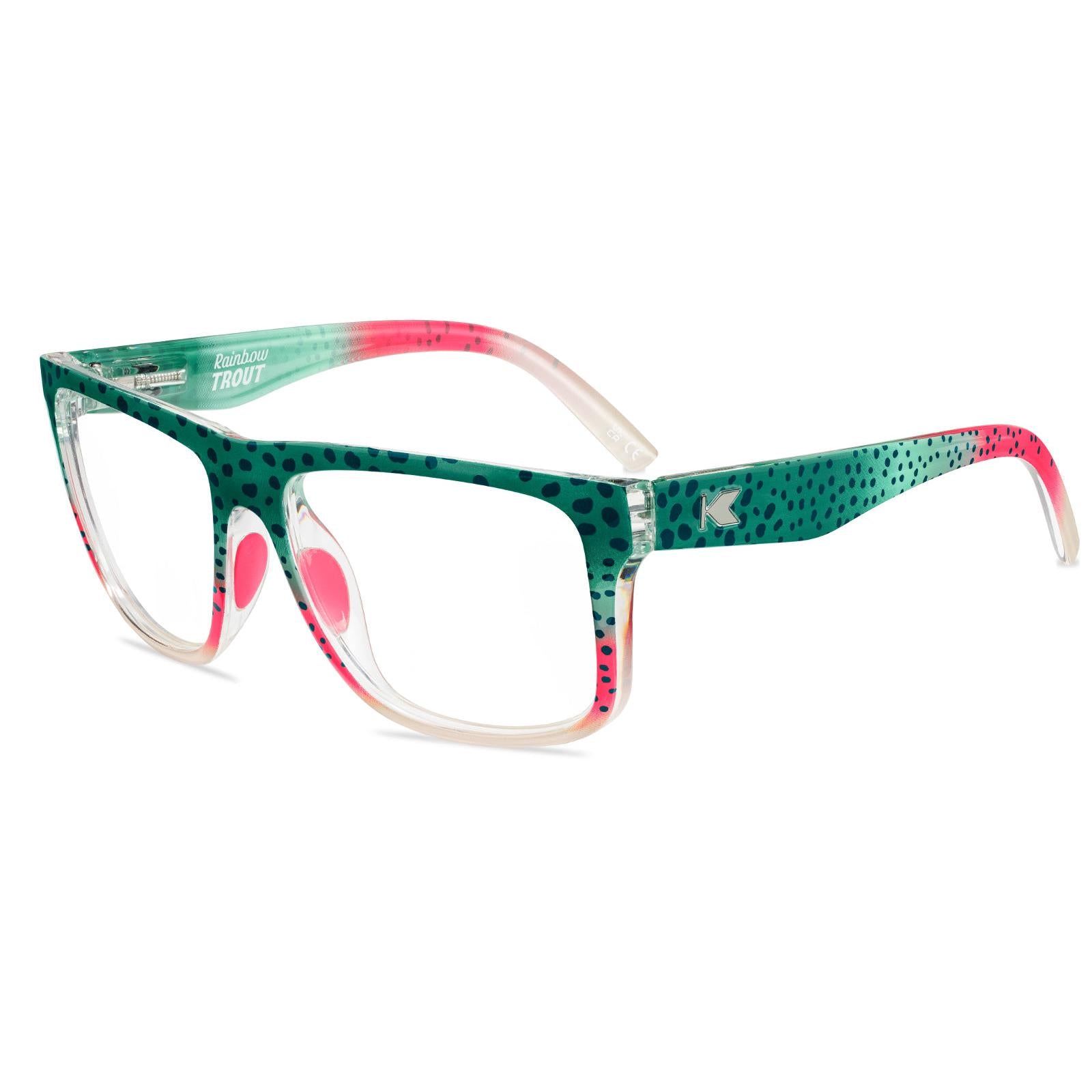 Rainbow Trout Torrey Pines Sport Prescription Sunglasses with Clear Lens, Flyover