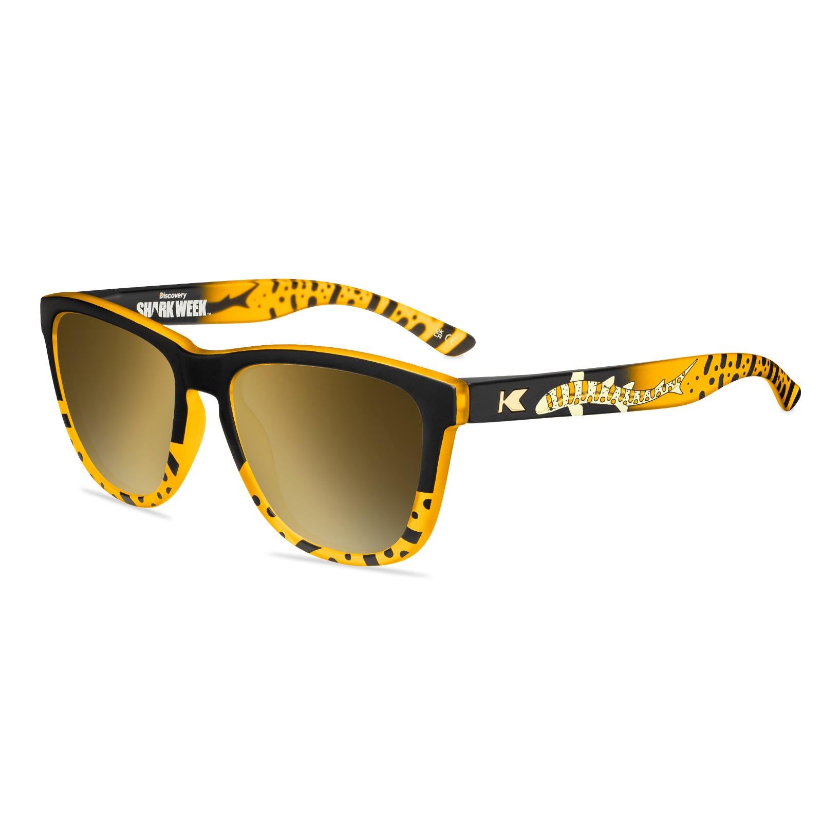 Shark Week Premiums 2025 Prescription Sunglasses with Gold Lens, Flyover