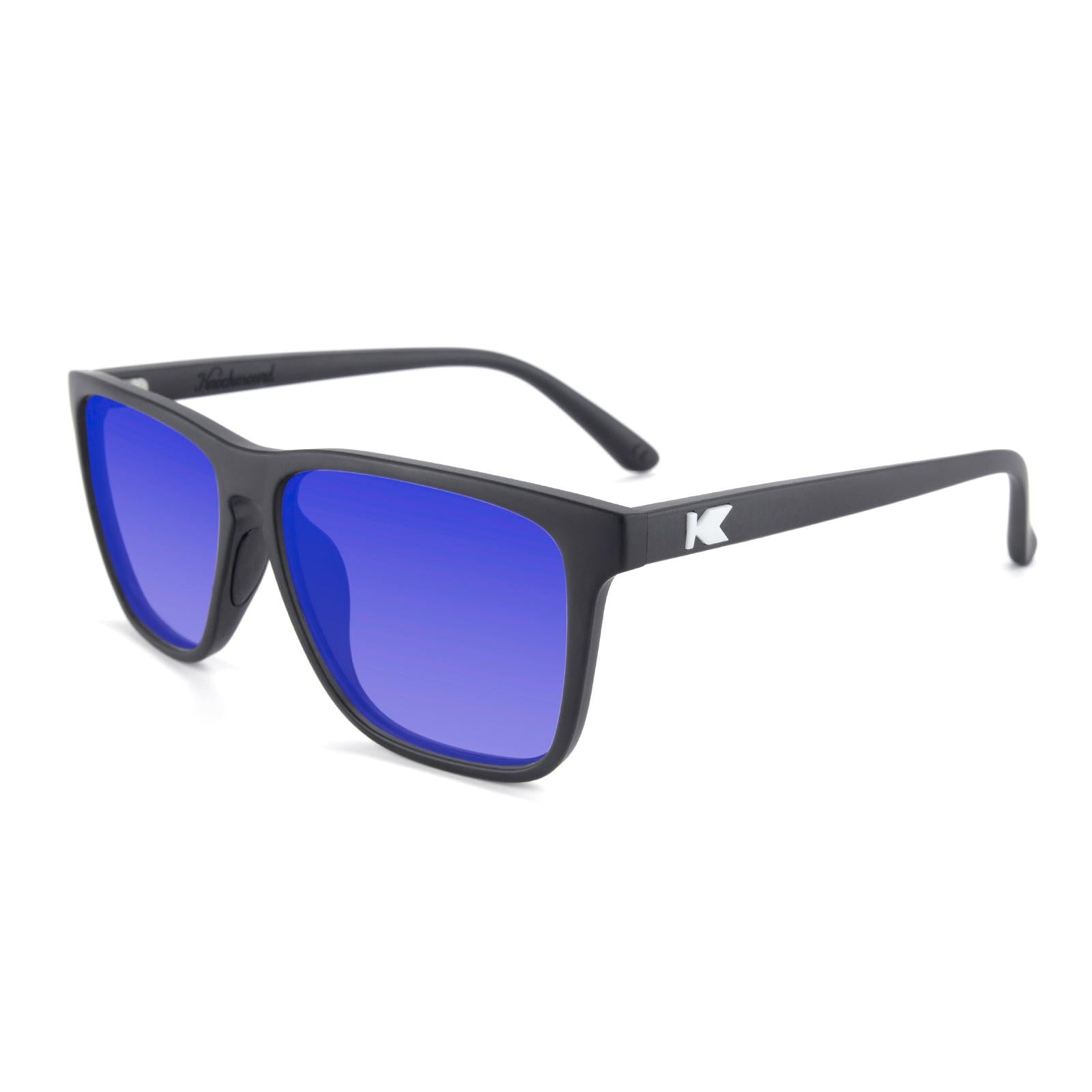 Black Fast Lanes Sport Prescription Sunglasses with Blue Lens, Flyover