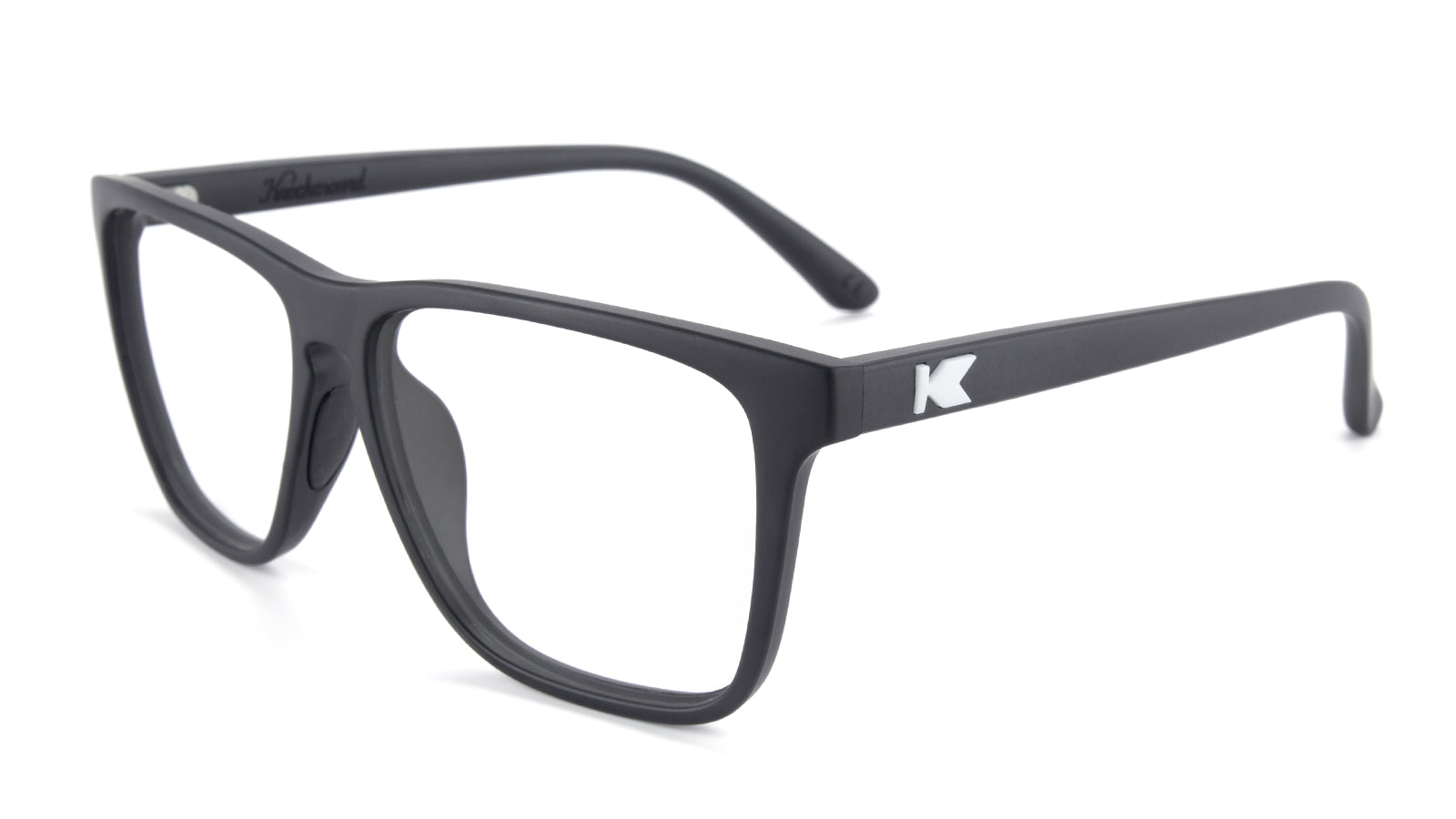 Matte Black Fast Lanes Prescription Sunglasses with Clear Lens, Flyover