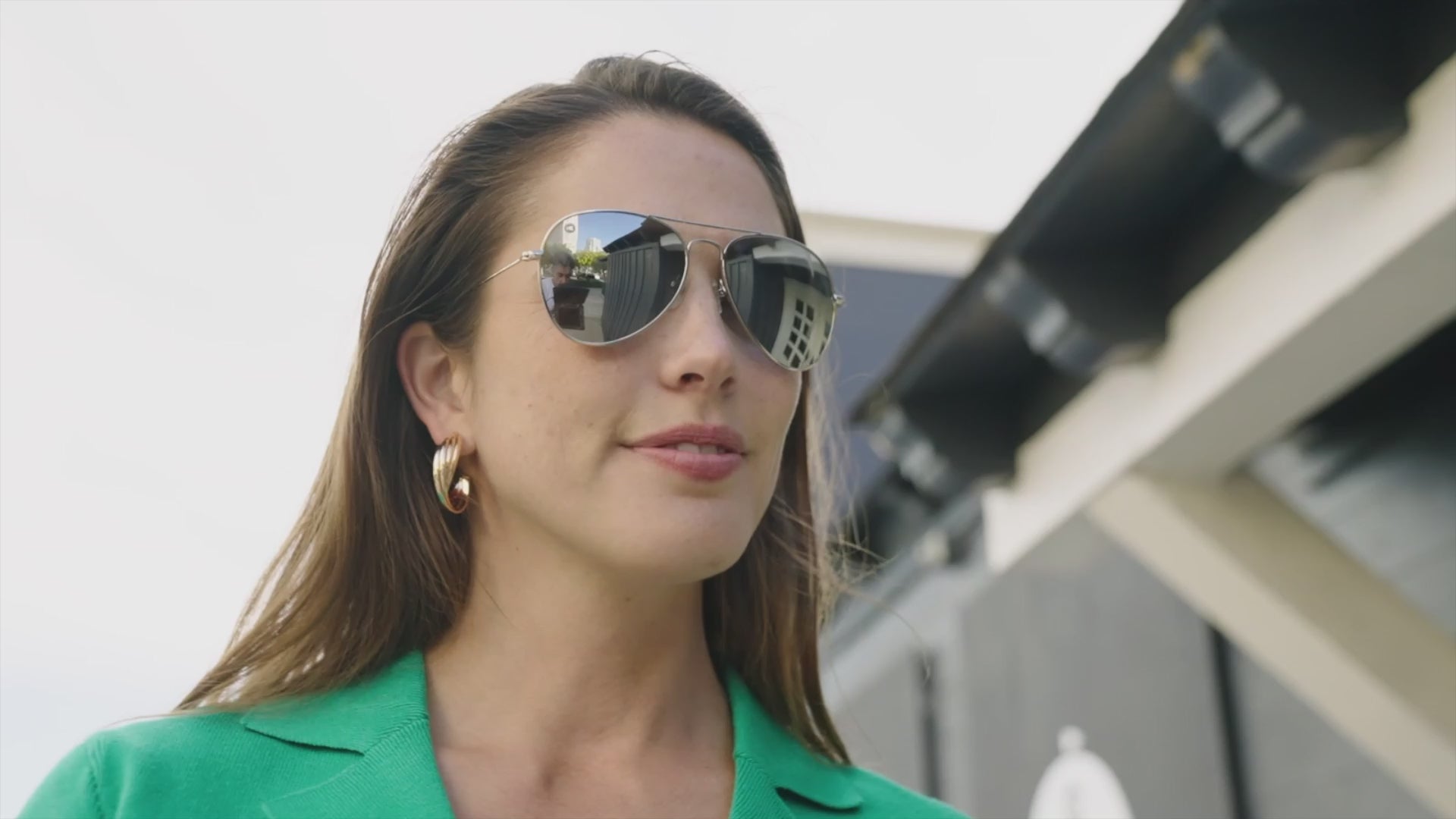woman wearing aviator sunglasses