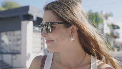 woman wearing brooklines sunglasses
