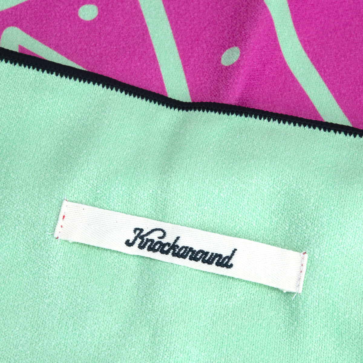 Knockaround Pink Zigs Beach Towel, Hangloop