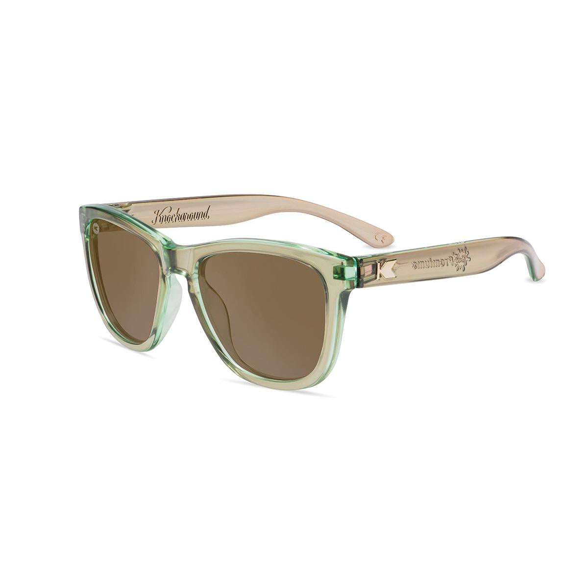 Kids Sunglasses with Aged Sage Frames and Polarized Amber Lenses, Flyover