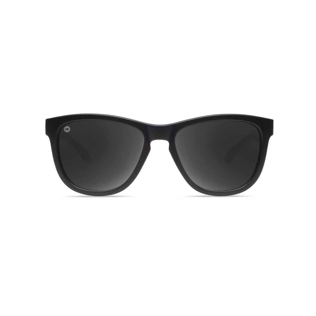 Kids Sunglasses with glossy Fronts and Checkerboard Arms with Polarized Black Smoke Lenses, Front