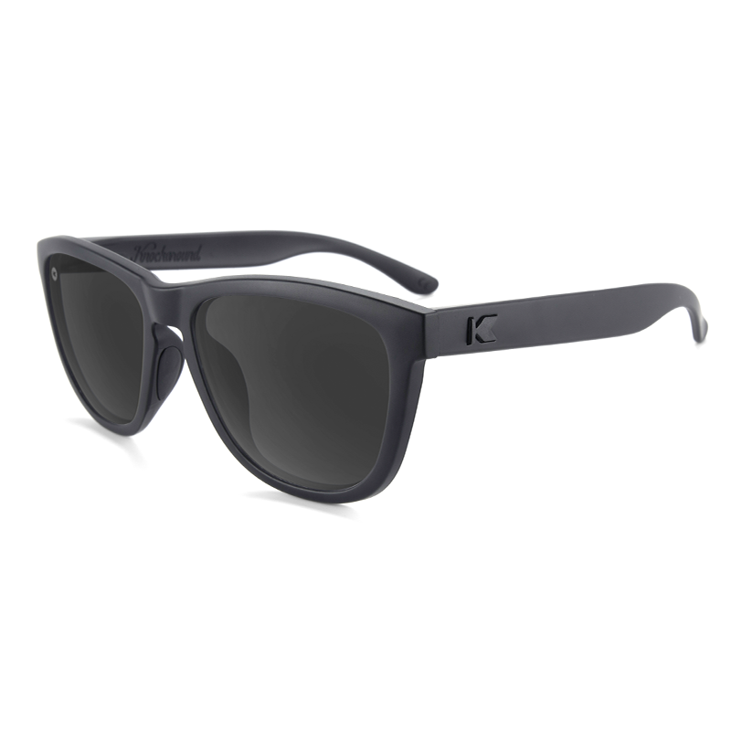 Sunglasses with Matte Black Frame and Black Smoke Lenses, Flyover