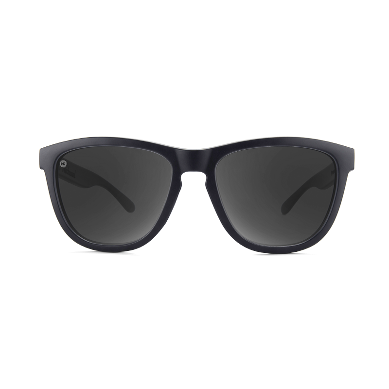 Sunglasses with Matte Black Frame and Black Smoke Lenses, Front