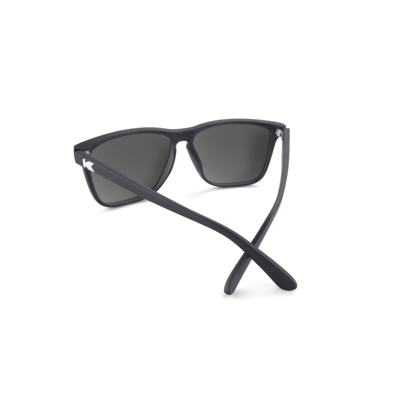 Sport Sunglasses with Matte Black Frame and Polarized Black Smoke Lenses, Back