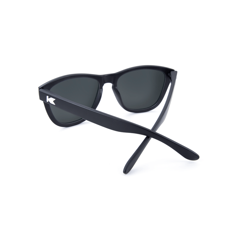 Premiums Sunglasses with Matte Black Frames and Blue Moonshine Mirrored Lenses, Back