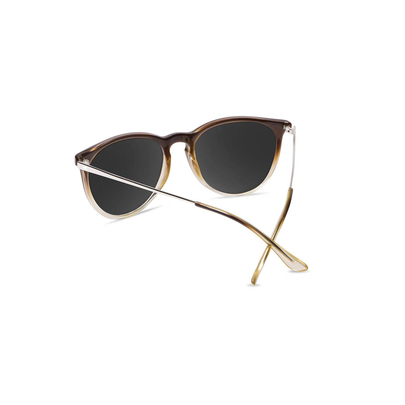 Sunglasses with Brown Frames and Polarized Gold Lenses, Back