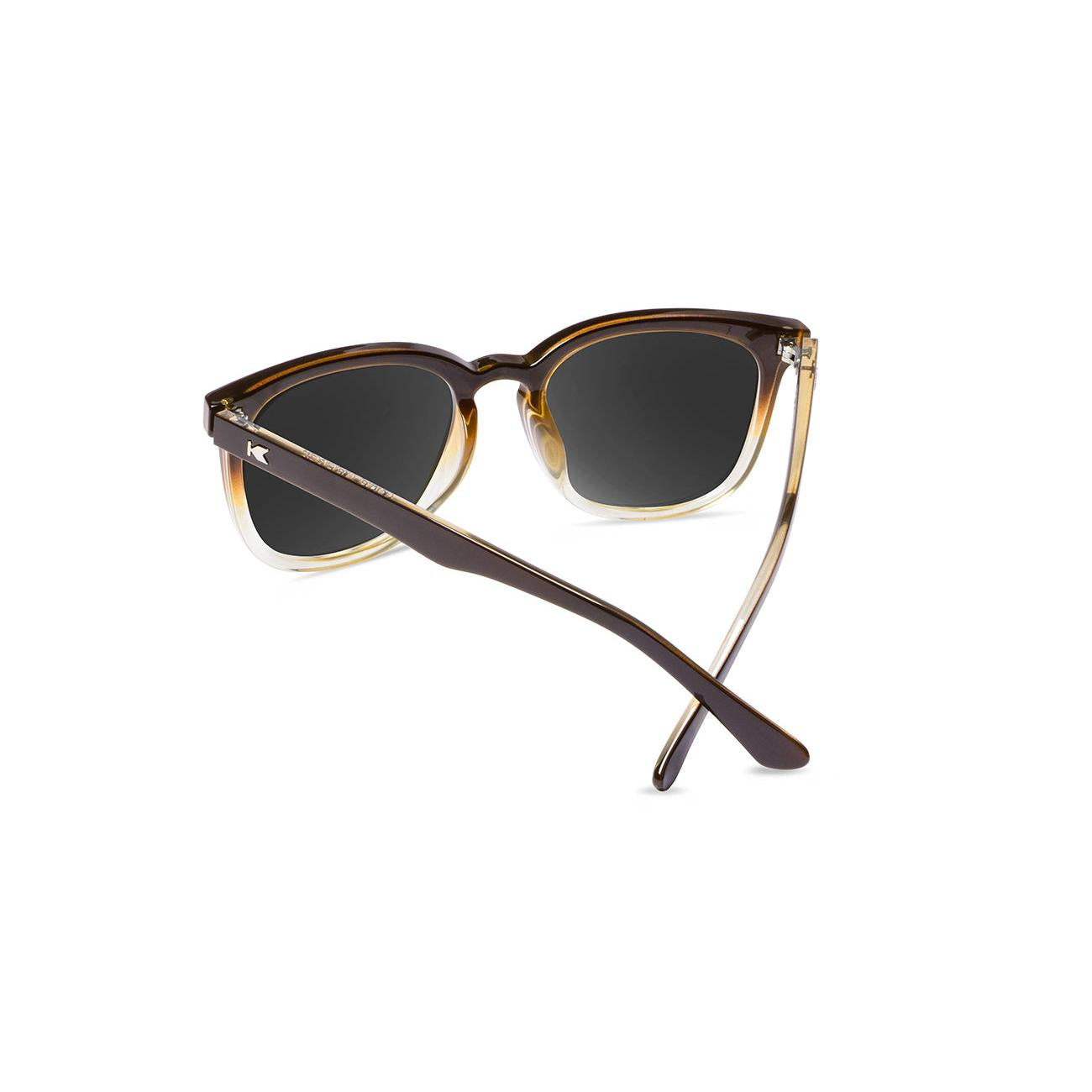 Sunglasses with Brown Frames and Polarized Gold Lenses, Back