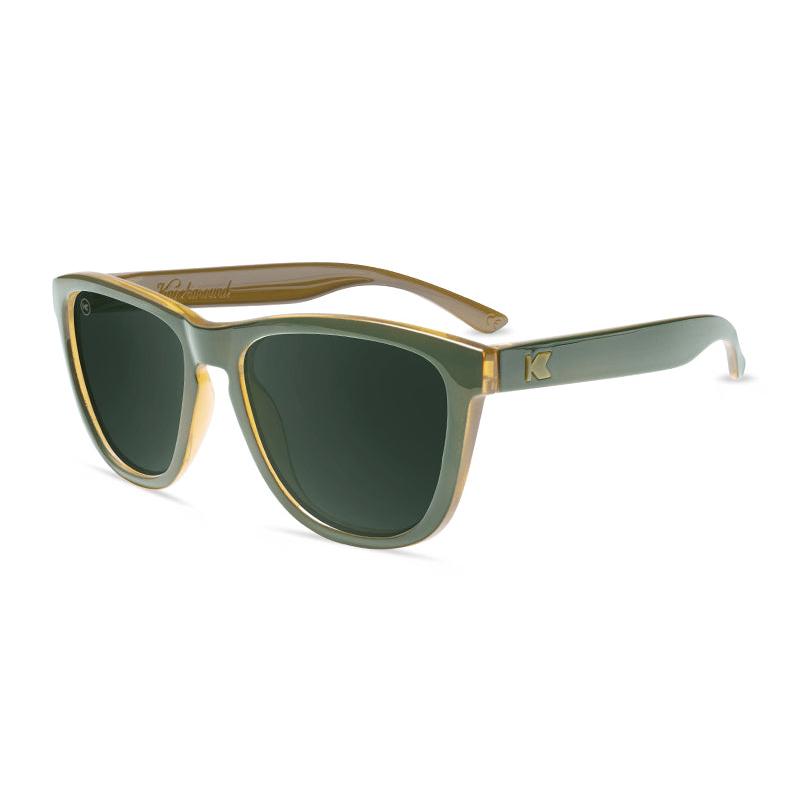 Sunglasses with Glossy Green Frames and Polarized Green Lenses, Flyover