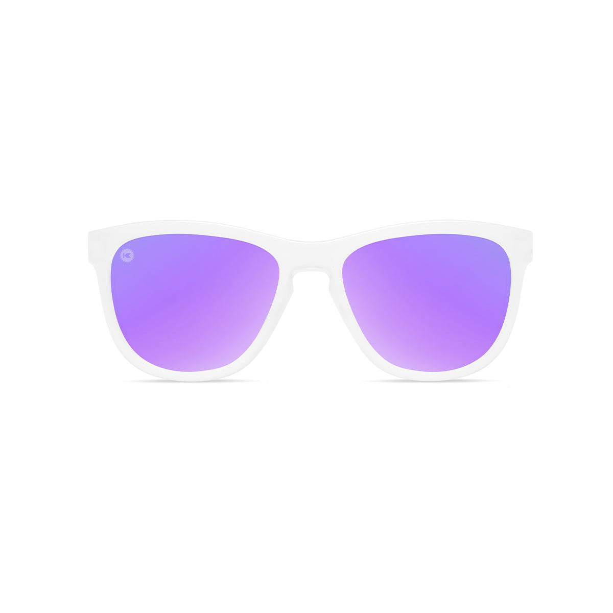 Kids Sunglasses with UV color changing frames and polarized lilac lenses, front